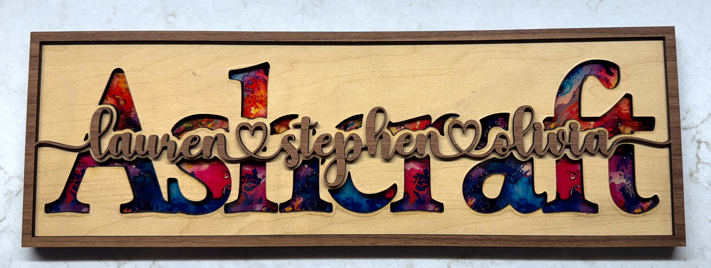 Custom “Mom” Sign with Children’s Names | Personalized Laser Cut Wood Wall Decor | Mother’s Day / Birthday Gift