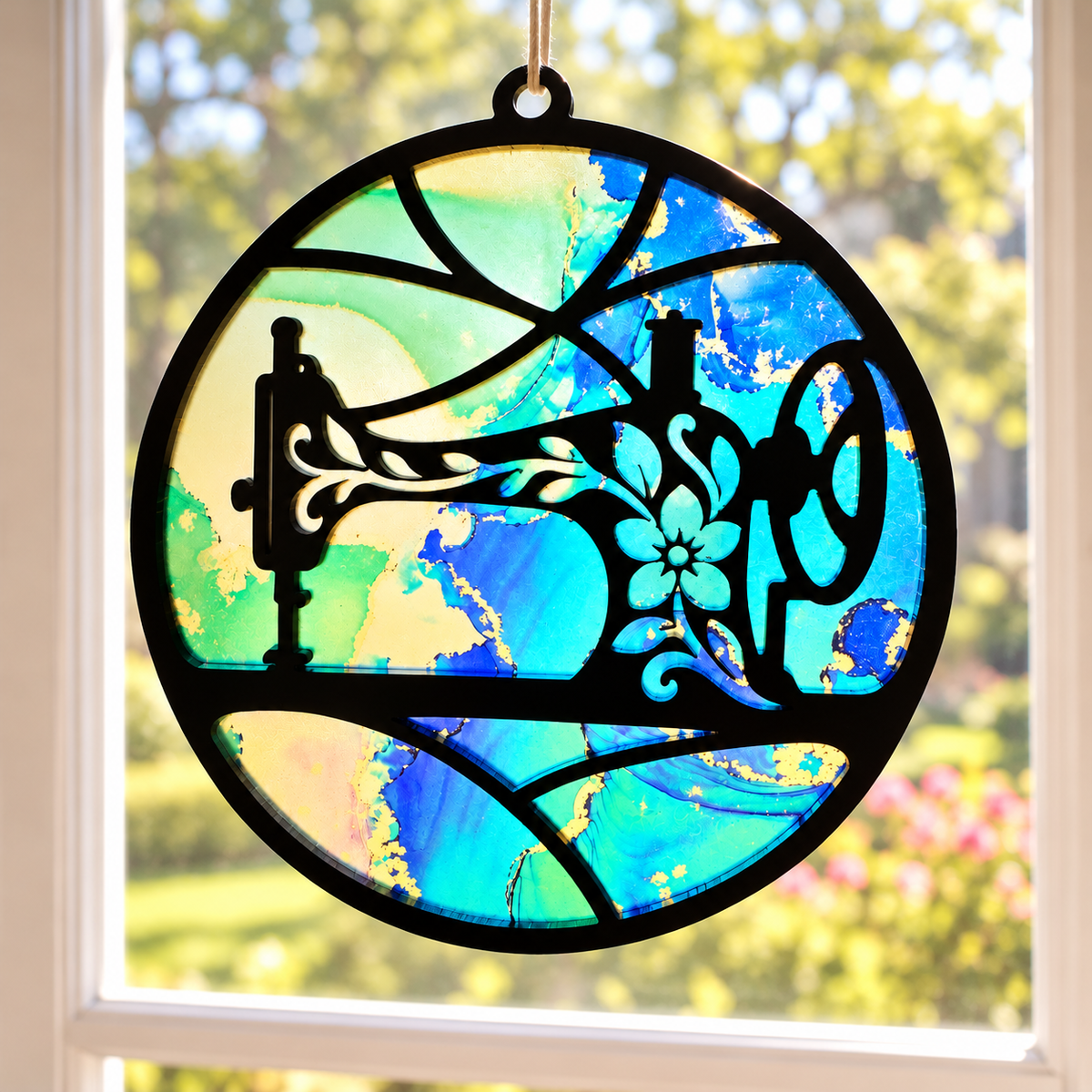 Vintage Sewing Machine Acrylic Suncatcher