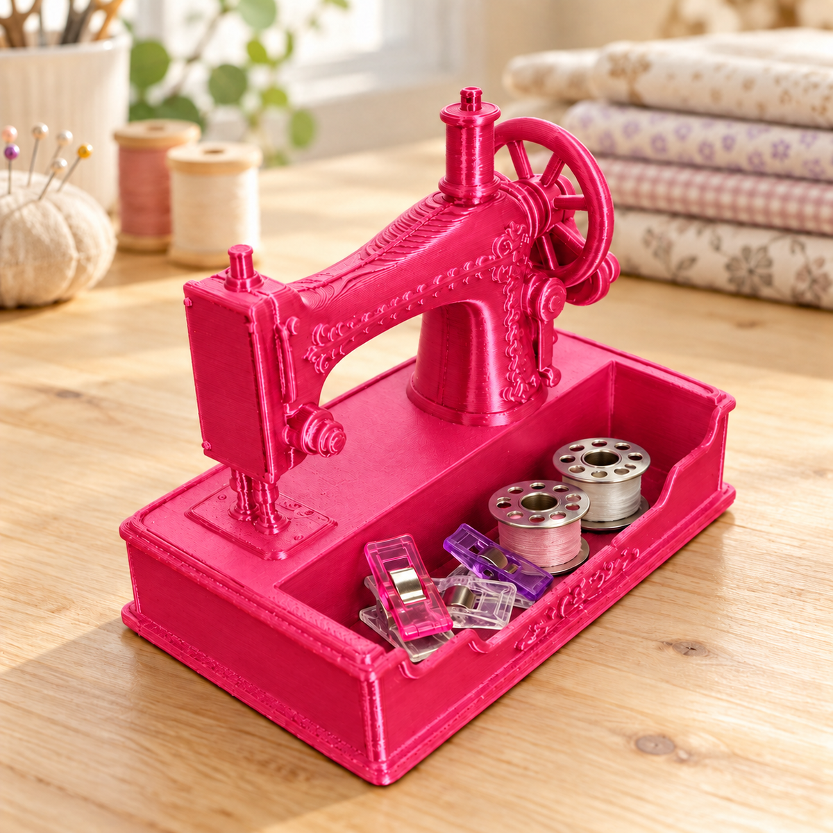 Vintage Sewing Machine Catchall & Phone Holder