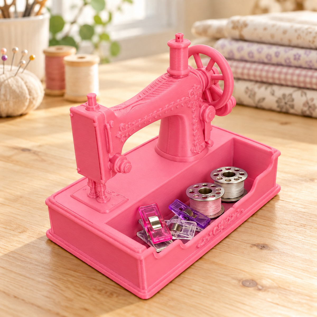 Vintage Sewing Machine Catchall & Phone Holder