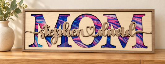 Personalized Layered Wood Name Sign