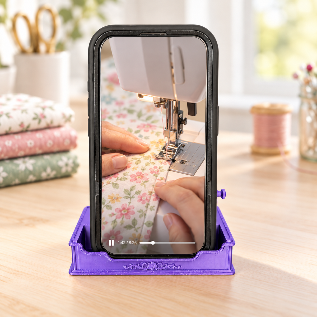 Vintage Sewing Machine Catchall & Phone Holder
