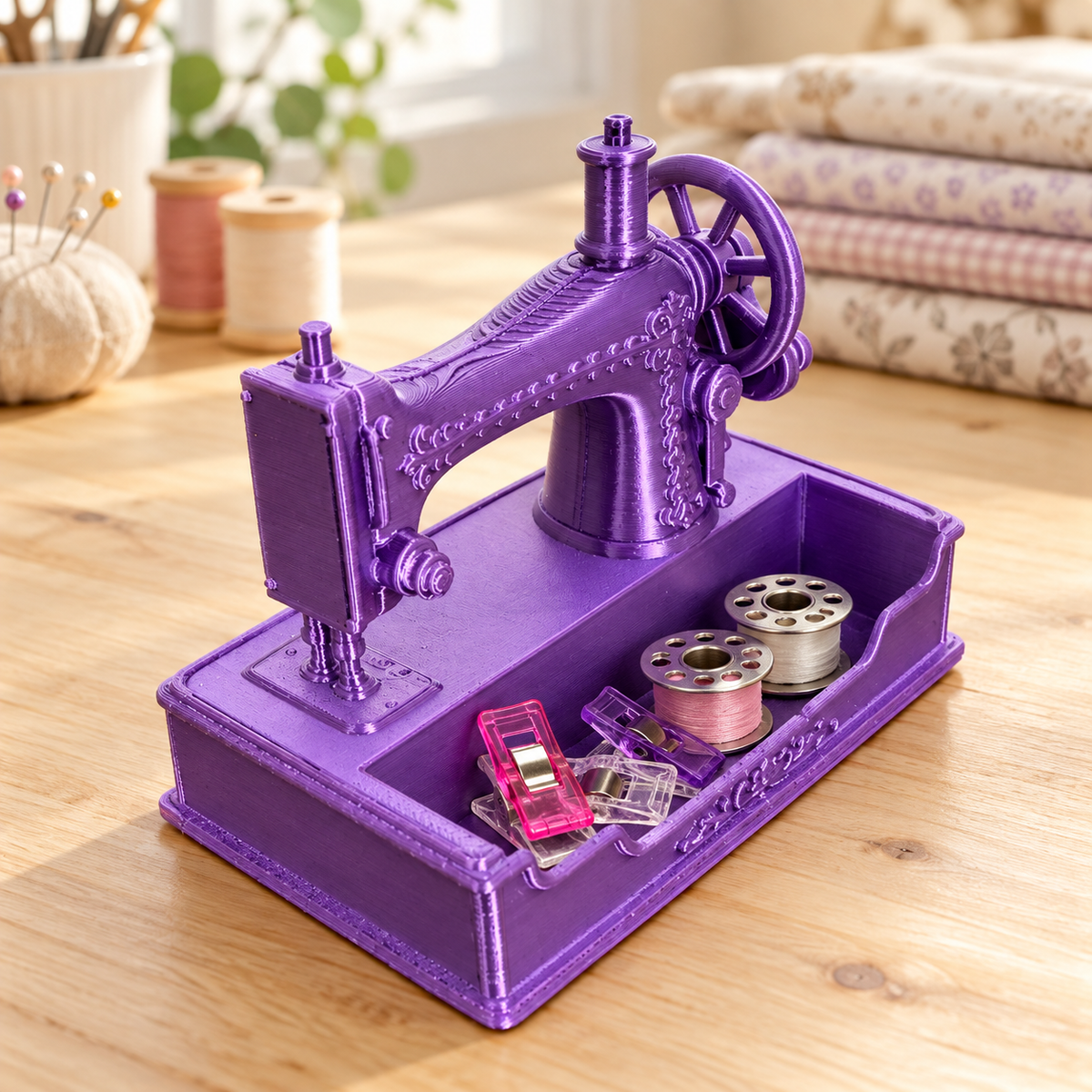 Vintage Sewing Machine Catchall & Phone Holder