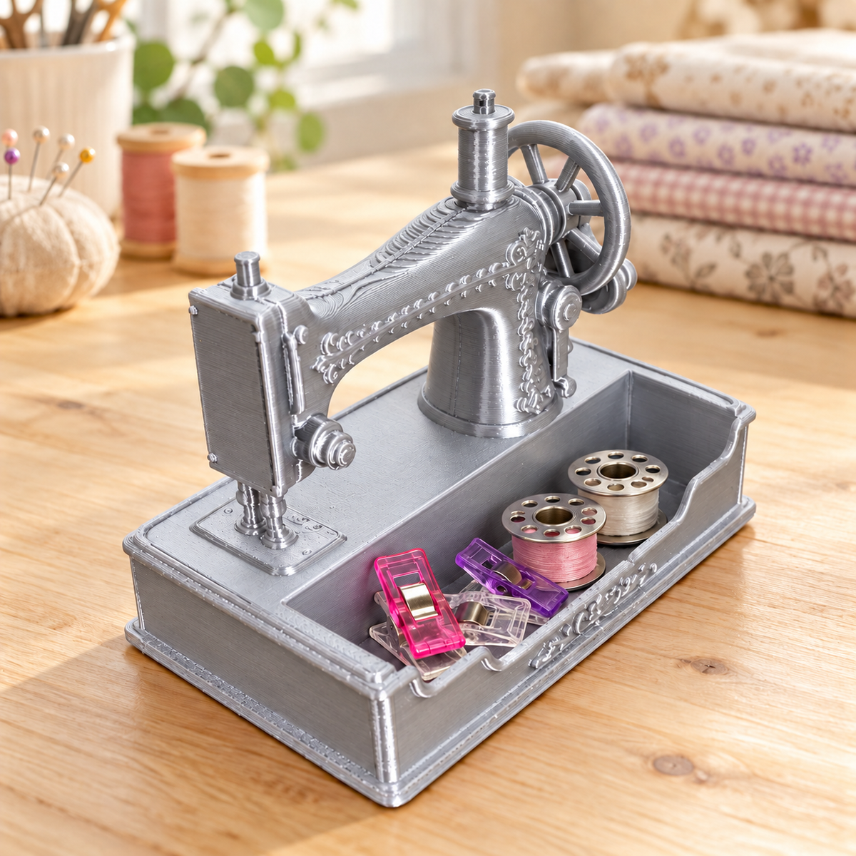 Vintage Sewing Machine Catchall & Phone Holder