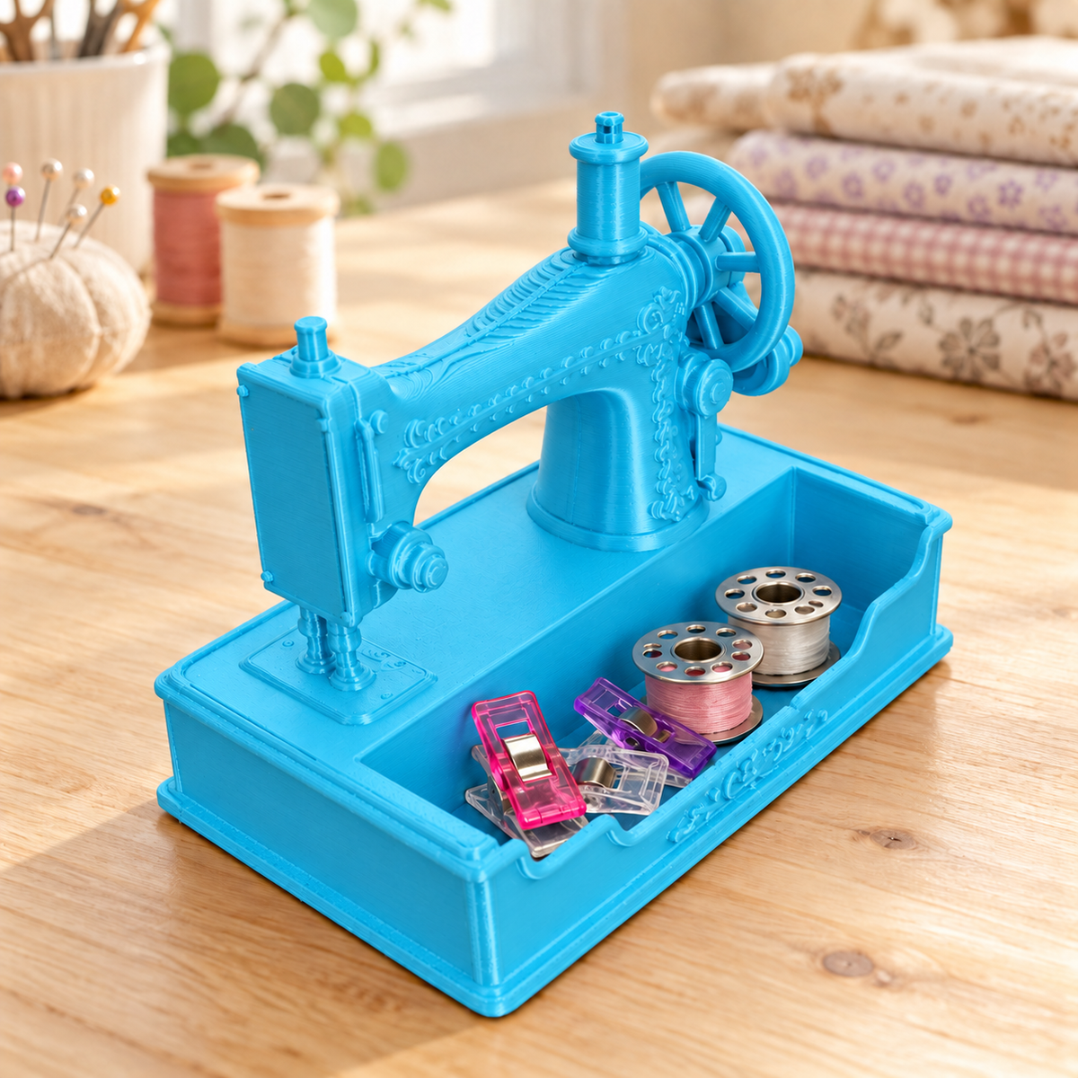 Vintage Sewing Machine Catchall & Phone Holder