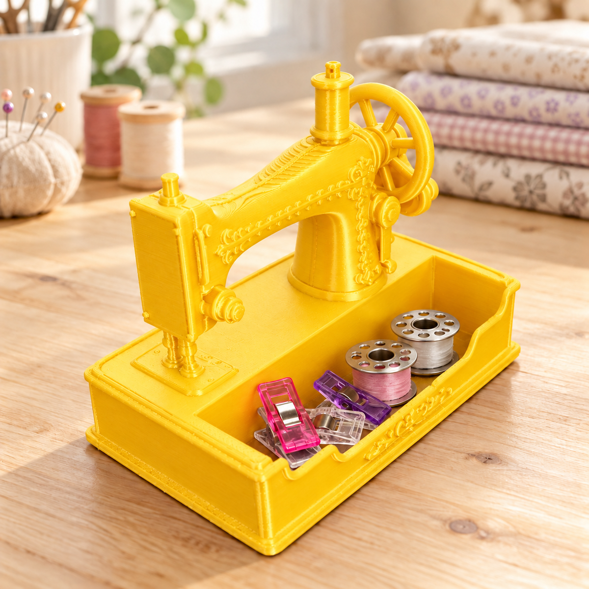 Vintage Sewing Machine Catchall & Phone Holder